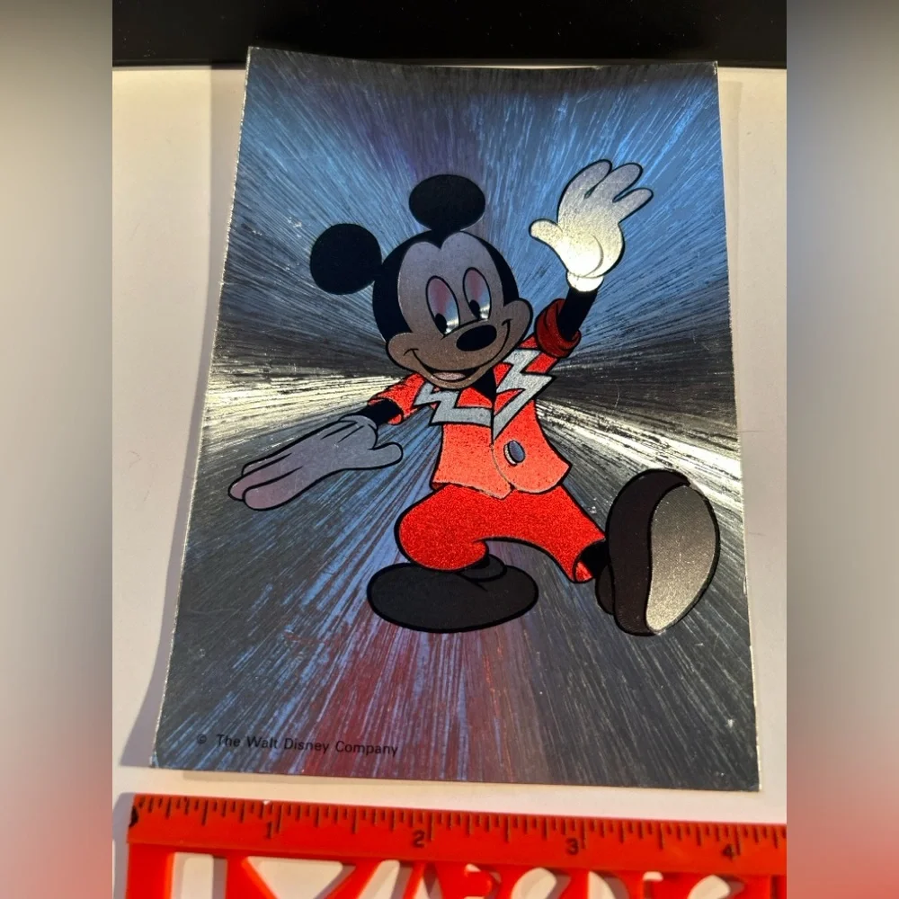 Mickey Mouse Silver and Red Vintage Podtcard